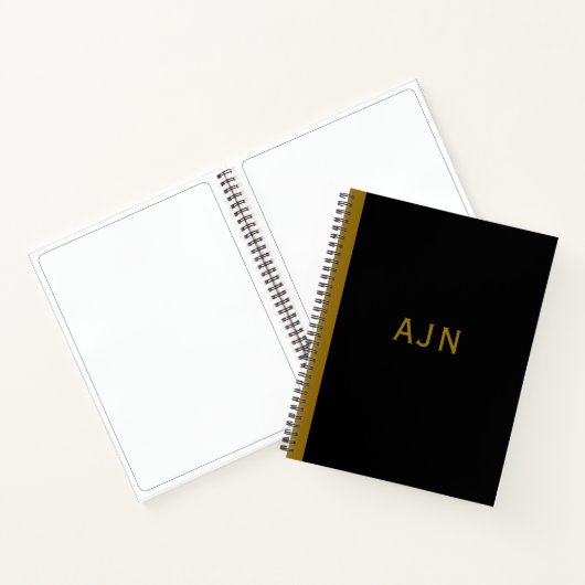 Cahier Cadeau Rétro Noir avec Monogramme pour l'Ar (Intérieur)