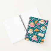 Cahier Café Croissants et Fleurs Roses (Intérieur)
