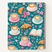 Cahier Café Croissants et Fleurs Roses (Dos)