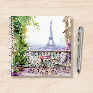 Cahier Café de la Tour Eiffel de Paris aquarelle