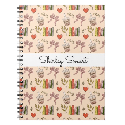 Cahier Café et Livres – Esthétique de Lectrice Cos (Devant)