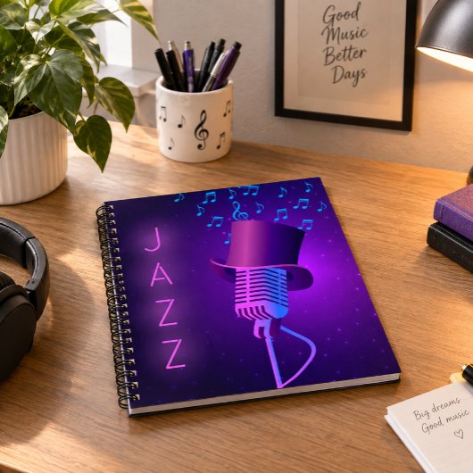 Cahier carré micro rétro jazz