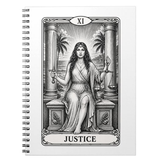 Cahier - Carte de Tarot Justice (Devant)