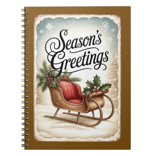 Cahier Cartes de vœux d'hiver pour traîneau (Devant)
