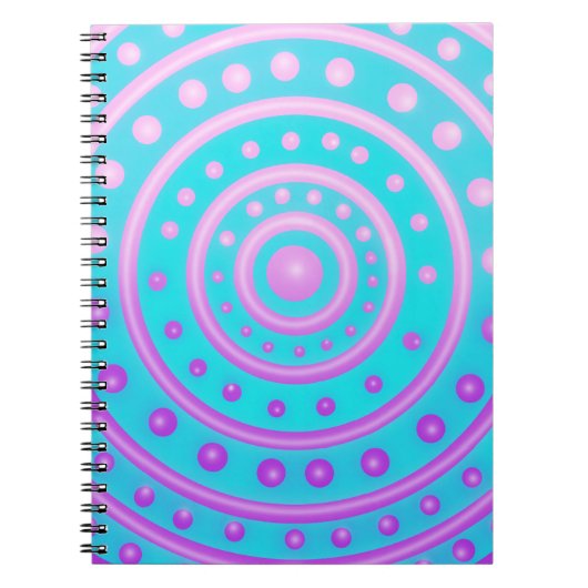 Cahier Cercles Luminescents Rose et Violet (Devant)