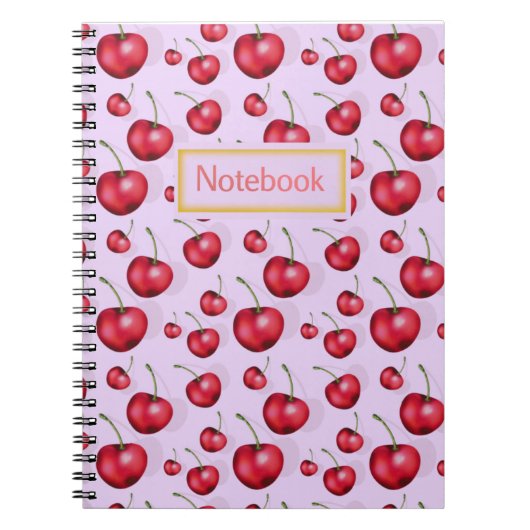 Cahier Cerise Rose Motif Fruit Mignon  (Devant)