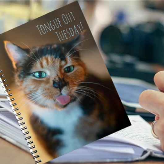 Cahier Chat Calico Mignon Langue Sortie