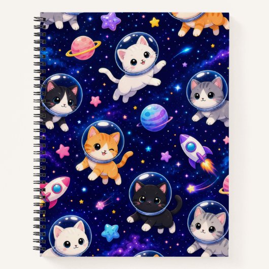 Cahier Chats de l'Espace et Fusées Mignons (Devant)