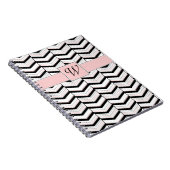 Cahier Chevron Noir Blanc et Rose (Côté Droit)