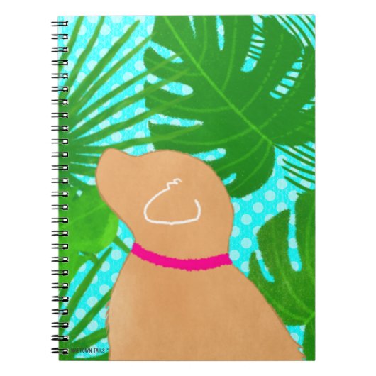 Cahier Chien Jaune Île Tropicale Verte (Devant)
