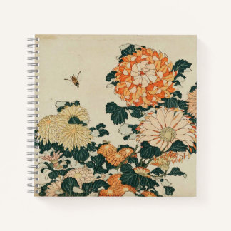 Cahier Chrysanthèmes et Taons de Hokusai