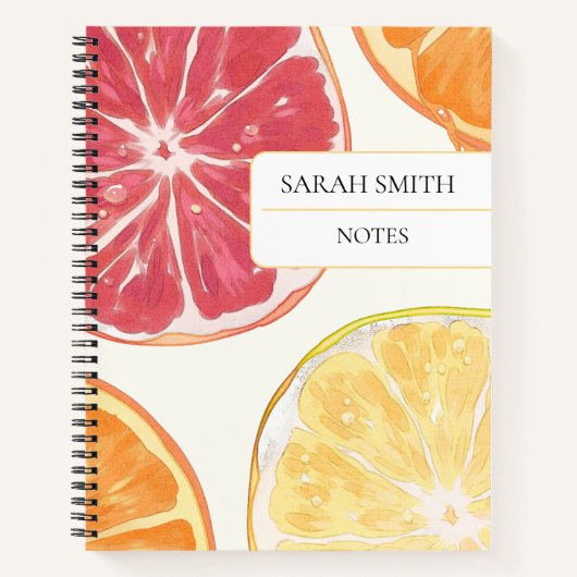 Cahier Citron Esthétique | Journal à Nom Personnal (Devant)