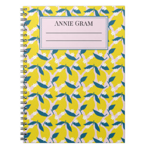 Cahier Citrons Fantaisistes & Feuilles Bleues 