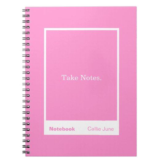 Cahier Classique de Citation en Bloc Rose Clair (Devant)