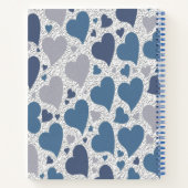 Cahier cœurs bleus motif (Dos)