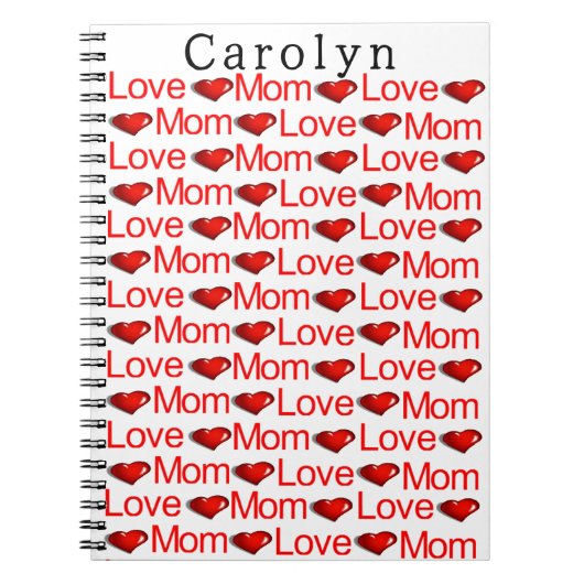 Cahier Cœurs Rouges Maman Chérie (Devant)