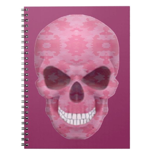 Cahier Crâne Camouflage Rose (Devant)