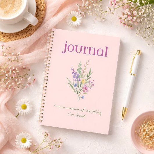 Cahier d'affirmations positives florales