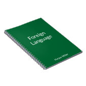 Cahier d'apprentissage des langues Vert Vibrant (Côté Droit)