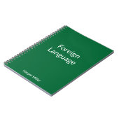 Cahier d'apprentissage des langues Vert Vibrant (Côté gauche)