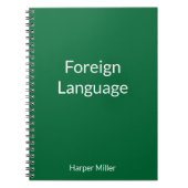Cahier d'apprentissage des langues Vert Vibrant (Devant)