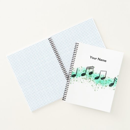 Cahier d'art abstrait Notes de musique - Aqua et V (Intérieur)