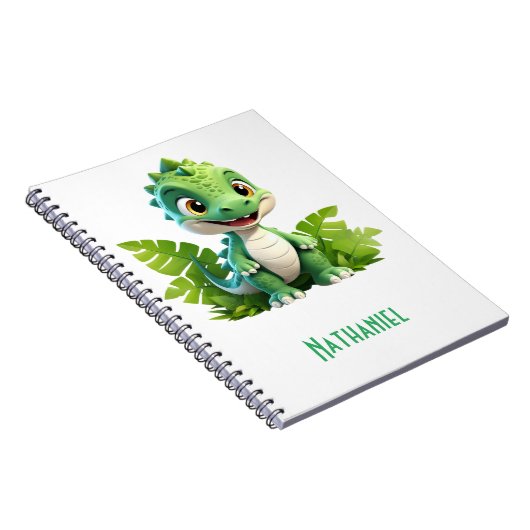 Cahier d'aventure dinosaure vert pour enfants (Côté Droit)