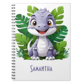 Cahier d'aventure dinosaure violet pour enfants (Devant)