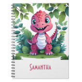 Cahier d'aventure du dinosaure rose pour enfants (Devant)