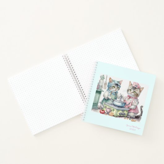 Cahier de bullet journal chats dans la cuisine (Intérieur)