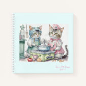 Cahier de bullet journal chats dans la cuisine (Devant)