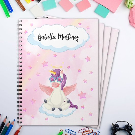 Cahier de classe Licorne Pastel Mignon pour Filles