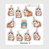 Cahier de cochons d'Inde mignons Autocollants d'an (Feuille)