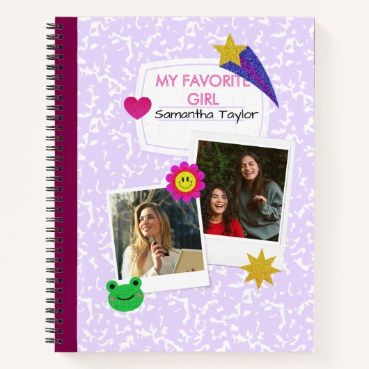 Cahier de collage de 2 photos personnalisé avec no (Devant)