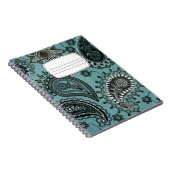Cahier de composition à motifs paisley sarcelle fo (Côté Droit)