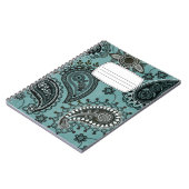 Cahier de composition à motifs paisley sarcelle fo (Côté gauche)
