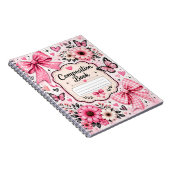 Cahier de composition à nœud rose et papillon mign (Côté Droit)