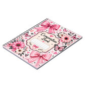 Cahier de composition à nœud rose et papillon mign (Côté gauche)