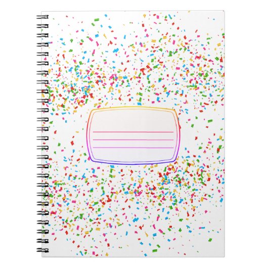 Cahier de composition de confettis colorés (Devant)