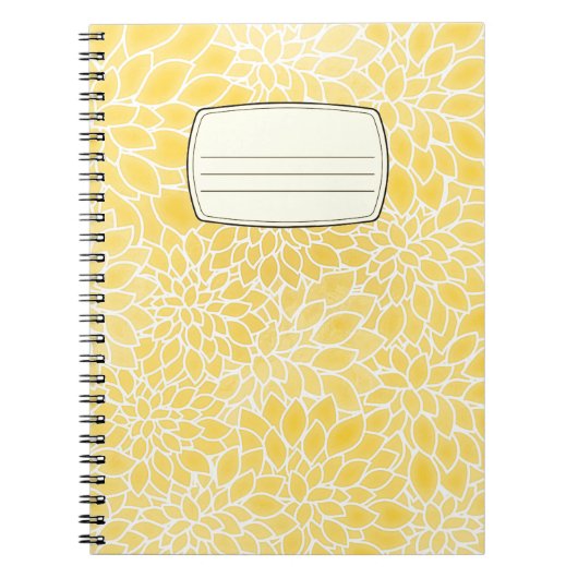 Cahier de composition de dahlias jaune pastel (Devant)