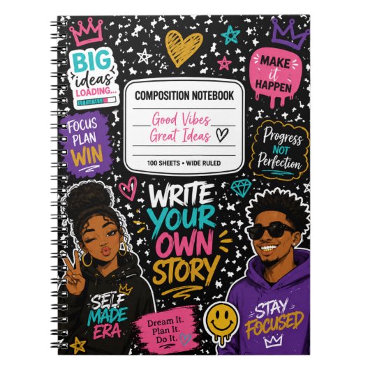 Cahier de composition Good Vibes Great Ideas (Devant)