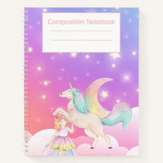 Cahier de composition Licorne pour filles