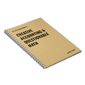 Cahier de comptabilité créative et de mathématique (Côté Droit)