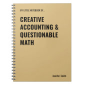 Cahier de comptabilité créative et de mathématique (Devant)