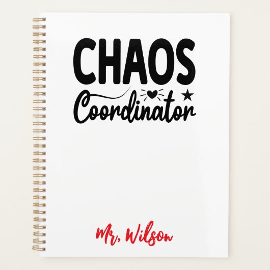 Cahier de coordinateur de chaos – Citation drôle d (Devant)