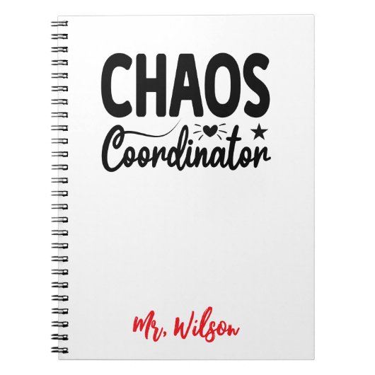 Cahier de Coordinateur de Chaos – Citation drôle p (Devant)