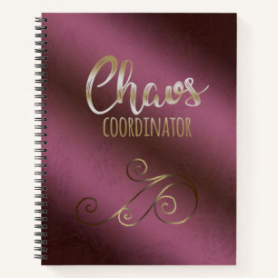 Cahier de coordination de chaos rouge vin