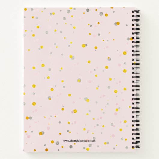 Cahier de coordination du chaos rose et or (Dos)