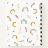 Cahier de croquis à monogramme arc-en-ciel rose mi (Dos)