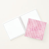Cahier de croquis à monogramme rayé rose (Intérieur)